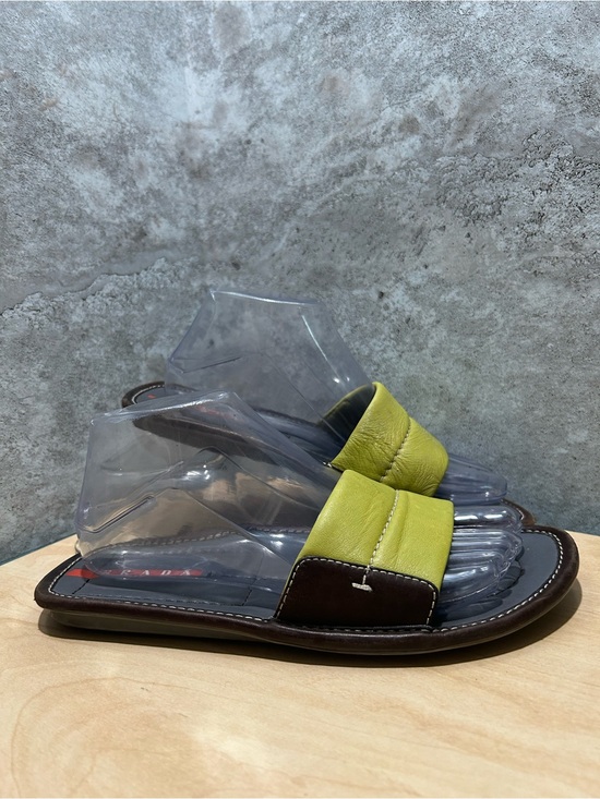 Prada Shoes - vintage Prada leather slide sandals size 38.5 Or Women’s 8